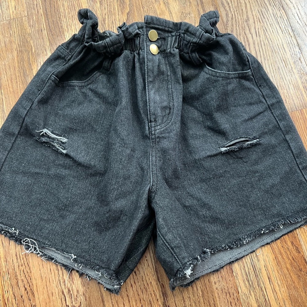 Polly Cigarette Waist Denim Shorts - Picture 2 of 4
